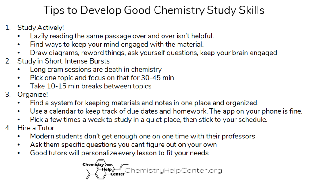 chemistry study skills