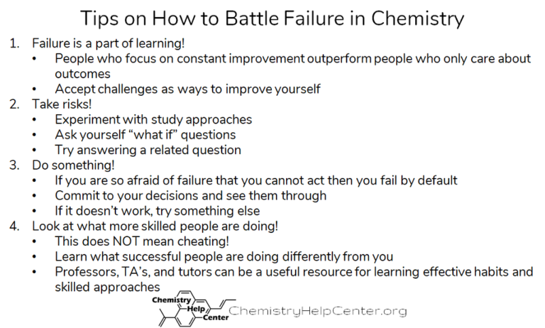 How to Succeed in Chemistry Class: An Incremental Gain Approach